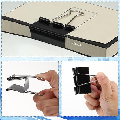 Jetec 200 Pcs Extra Large Binder Clips Bulk 2 Inch Metal Jumbo Binder Clips Office Supplies Black Paper Clamps for Teachers Students Office Business Supplies