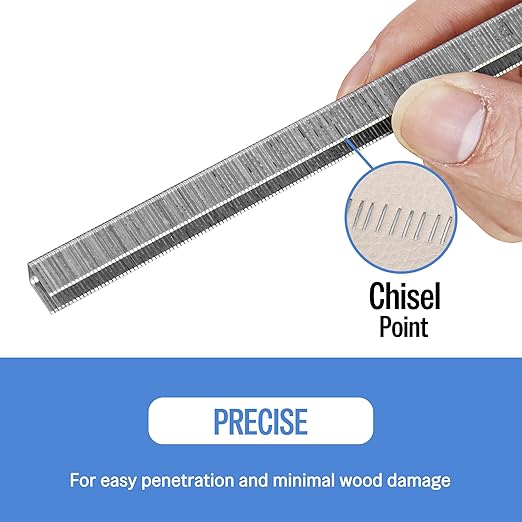 meite 71/06 22 Gauge 304 Stainless Steel Upholstery Staples, 3/8-Inch Crown with 1/4-Inch Leg Length, Heavy Duty Staples for Construction, Furniture, Crafts & DIY Projects (1 Box)