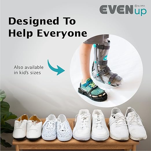 EVENup - Shoe Lift for Walking Boot I Adult Size Large I Shoe Balancer for Use with Fracture Boots or Leg Length Discrepancy I 3 Adjustable Heights for Gait Improvement I Shoe Leveler, Shoe Riser