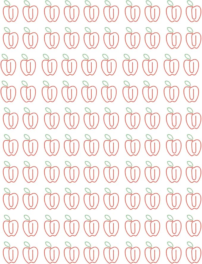 100pcs Cute Fruit Shape Paper Clips Metal Decorative Paperclips Plated Non Slip Mini Clips for Documents and Drawings