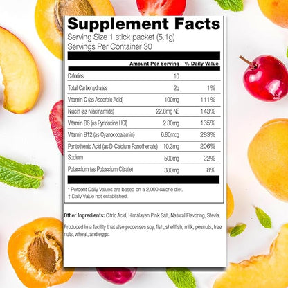 310 Nutrition Sugar Free Electrolytes Powder - Instant Hydration Packets for Daily Fluid Balance - Caffeine-Free Rehydration Drink Mix w/ Vitamins, Low Calorie & Keto Friendly - Cucumber 30 Singles
