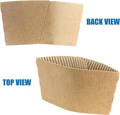 FMP Brands [1000 Pack] Kraft Coffee Cup Sleeves Disposable for Hot Drinks, Durable Corrugated Cardboard Cup Sleeves for 12-24 oz Cups, Beverage Insulator and Hand Protection for Hot & Cold Drinks