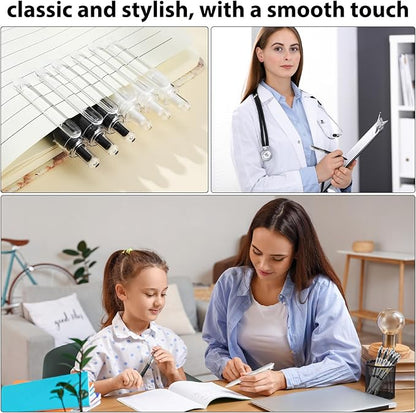 200 Pcs Gel Pens Bulk 0.5mm Black Gel Pen Retractable Fine Point Pens Quick Drying Smooth Writing with Comfortable Grip for School Office Journaling Note Taking and Homework (Black White)