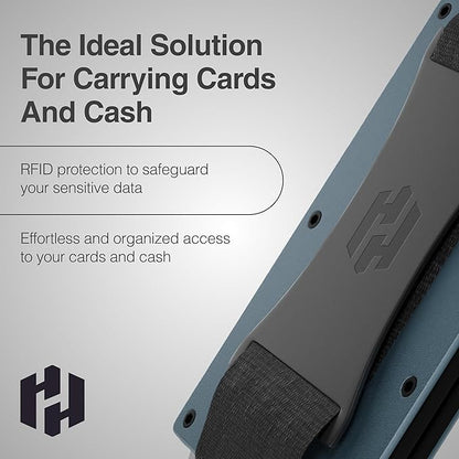 Hayvenhurst Wallet For Men - Reinvented Design Men's Wallet - Slim, Minimalistic & Seamless, Blocks RFID Scanners with a Cash Strap (Grey)