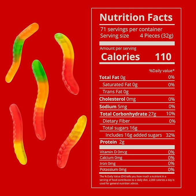 Kervan Candy Bebeto Gummy Worms - Fruity, Soft & Sweet Gummy Candy Bulk for Kids, Gift Snacks and Parties - Classic Worms Gummies Big Party Size Bag (5 lbs)