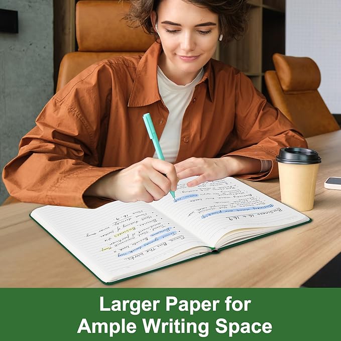COMIX A4 Lined Journal Notebooks, 240 Pages, Large Size-8.5" x 11", Dark Green, Hardcover Journaling Notebooks for Men & Women- Fits for Office, Business, School, Notes Taking & Writing