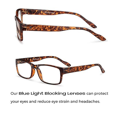Readerest 3.5 Blue Light Reading Glasses - Lightweight Computer Glasses - Eye Strain, UV Glare Protection (Tortoise)