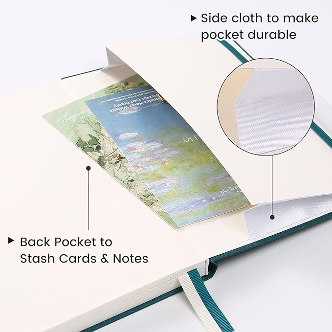 Lined Journal Notebook for Women Men 216 Pages A5 Hardcover Journals for Writing Daily Journaling Notebook for Work, School, Note Taking, Business, Travel Dark Green