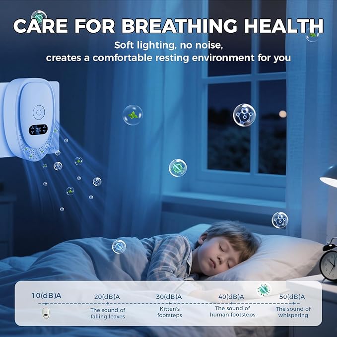 Air Ionizers for Home, Negative Ion Air Purifier - Ultra Quiet Plug In Air Freshener for Bedroom Office Kitchen Basement - Portable Mini Air Cleaner (Pearl, 6 PCS)