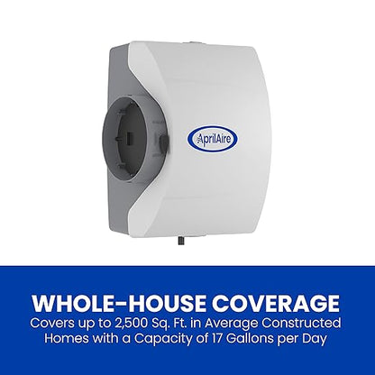 AprilAire 600M 17-gal. Whole-House Large Bypass Evaporative Humidifier with Manual Control for up to 5,000 sq. ft. + AprilAire Model 5843 Humidifier Installation Kit
