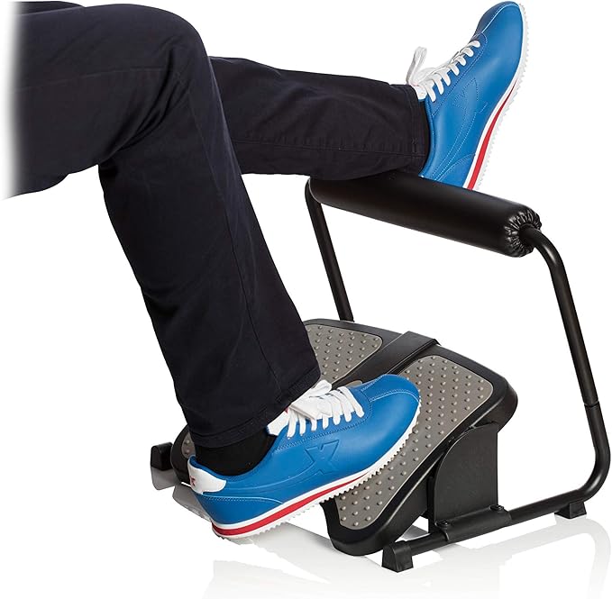 SUN-FLEX Ergonomic Height Adjustable Office Footrest Under Desk at Work for Sitting and Standing,Intuitive Foot Stool and Leg Rest for Standing Desk (Black)
