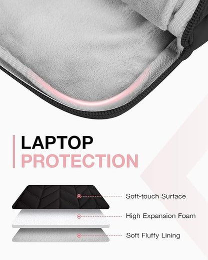 BAGSMART 15-16 inch Laptop Case with Handle, Puffy Padded Sleeve Compatible for MacBook Air 15.6 inch, MacBook pro 16 inch, Dell, HP Computers