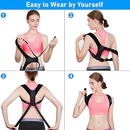 Posture Corrector for Women and Men, Back Straightener Posture Brace Corrector, Upper Back Brace Adjustable Posture Corrector for Back Pain Relief, Corrector de Postura para Hombre Mujer (S)