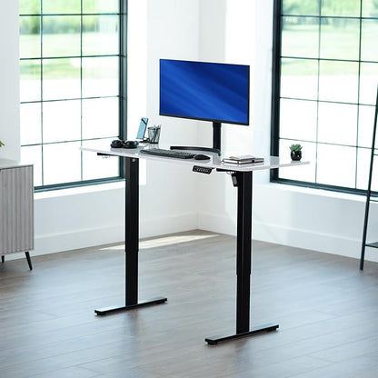 VIVO Electric Dry Erase 60 x 24 in Standing Desk, Memory Height Adjustment, 1B Series, Whiteboard Top Black Frame, DESK-KIT-1B6WE