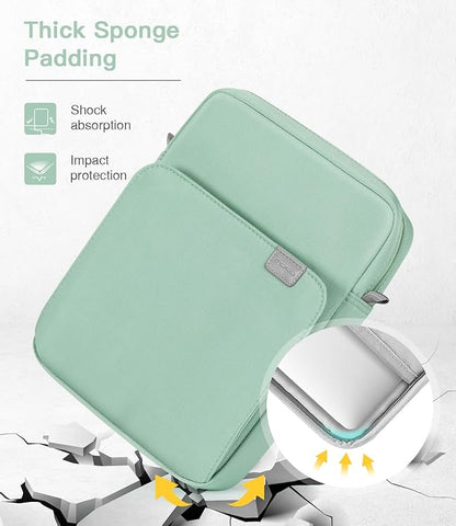 MoKo 9-11 Inch Tablet Sleeve Bag Handle Carrying Case with Shoulder Strap Fits 11inch iPad Air M3, iPad A16 2025, Pro 11 inch, iPad 10/9/8/7th Gen, Tab S8/S9 11", Cyan