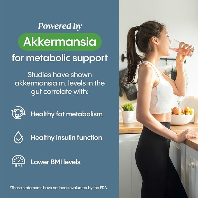 Hydralyte GLP-1 Metabolic Support - 5in1 Probiotic Blend - Akkermansia Muciniphila + Prebiotic Fiber + Electrolytes - Daily Metabolism & Digestion - Sugar Free (30 Packets)