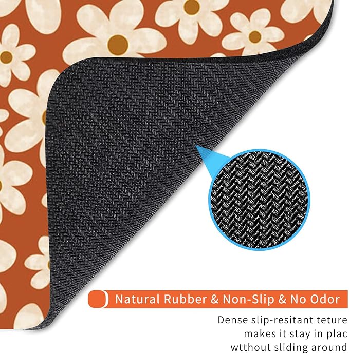 Square Mouse Pad Cute Flowers, Personalized Premium-Textured Custom Mouse Mat Design, Washable Mousepad Cloth, Non-Slip Rubber Base Computer Mouse Pads for Wireless Mouse