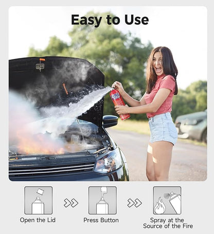 3-Pack Fire Extinguisher for Home, Kitchen, Car, Boat - ABCK Class Extinguisher with Mounting Bracket - Compact & Portable for Emergency Use.