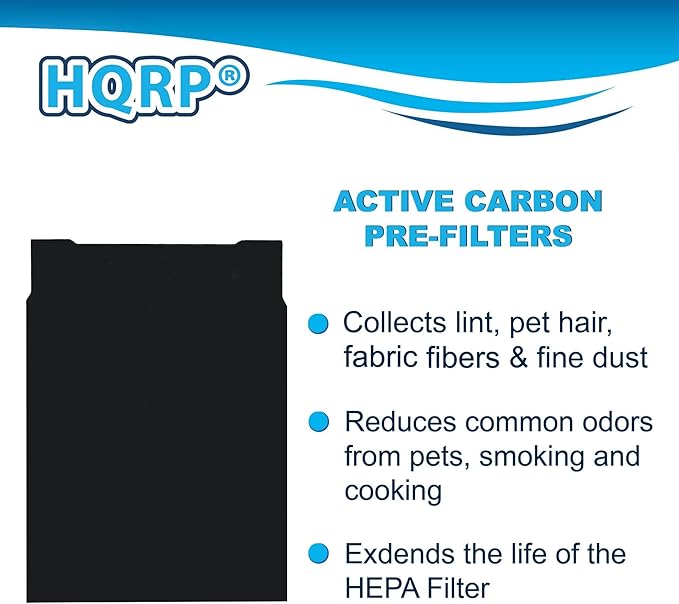 HQRP HEPA Filter Set compatible with Whirlpool Whispure AP150, AP250, AP25030K, APR25130L, APR25530L, AP15030H, parts 1183051K 8171433K (Small) Replacement