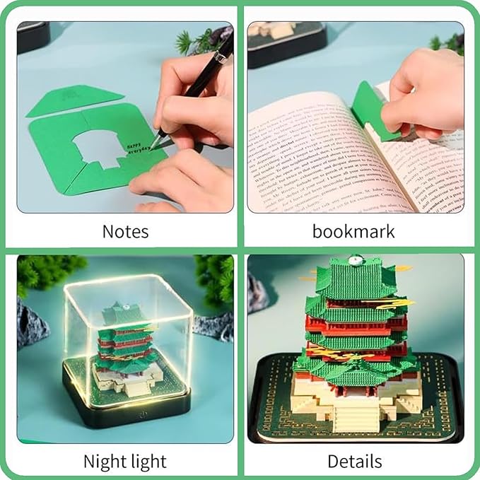 3D Time Piece Calendar 2026 DIY Calendars Tear Away Carving Art 3D Memo Pad Calendar With LED Lights sculpture artsy pads calendar notepad for Desktop Decor-Tengwang Pavilion