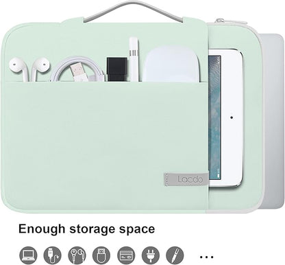 Lacdo 360° Protective Chromebook Case 11 Inch Laptop Sleeve for 11 Inch Acer HP Lenovo Dell Samsung ASUS Chromebook Spin 311, 13 Inch Microsoft Surface Pro 11th Copilot+PC/10/9/8/X Computer Bag, Green