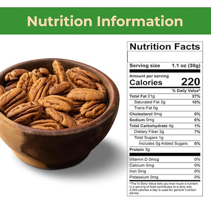 Sincerely Nuts - Raw Pecans (No Shell) | One Lb. Bag | Shelled Whole Pecan | Delicious Healthy Snack Food | For Baking, Snacking and Dessert Treats | Gluten Free and Kosher | Fresh Resealable Bag