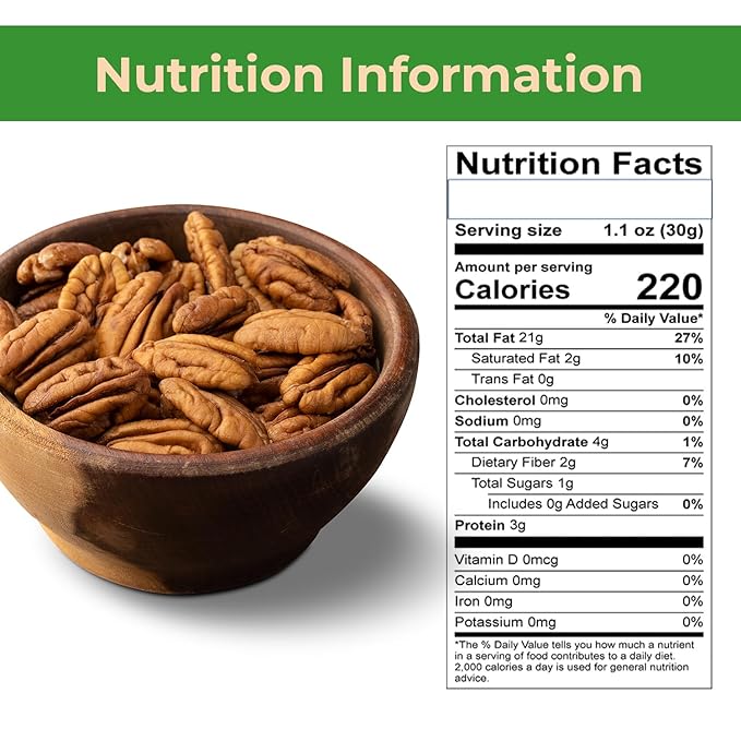 Sincerely Nuts - Raw Pecans (No Shell) | Three Lb. Bag | Shelled Whole Pecan | Delicious Healthy Snack Food | For Baking, Snacking and Dessert Treats | Gluten Free and Kosher | Fresh Resealable Bag