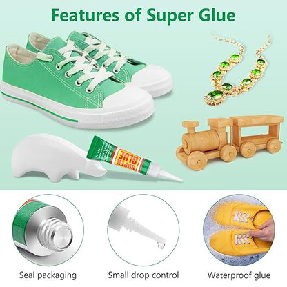12 x 3g Super Glue Strong Adhesive, Fast Drying SuperGlue Liquid Cyanoacrylate Glue Flexible Precise for Plastic, Crafts, Ceramic, Wood, Metal, Bead Jewelry Making Leather Repairs (Single Use Tube)