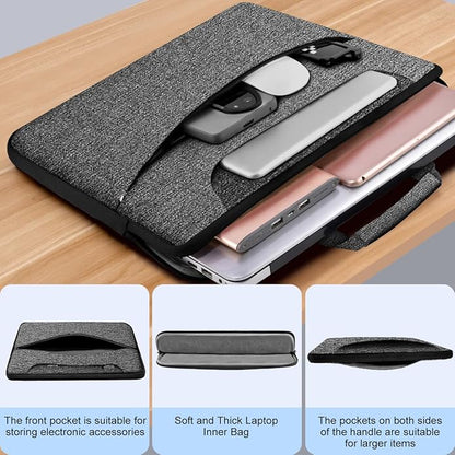 Universal Laptop Shoulder Bag 13-17.3 Inch Shockproof Briefcase with Multi-Pockets & Adjustable Strap for MacBook Pro/Air