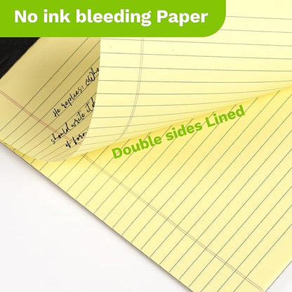 Goefun 12 PCS Yellow Legal Pads 8.5 x 11-50 Sheets per Notepad, Wide Ruled Yellow Lined Notepads 8.5x11, Perforated Letter Size Writing Pads for Work, Business, Home