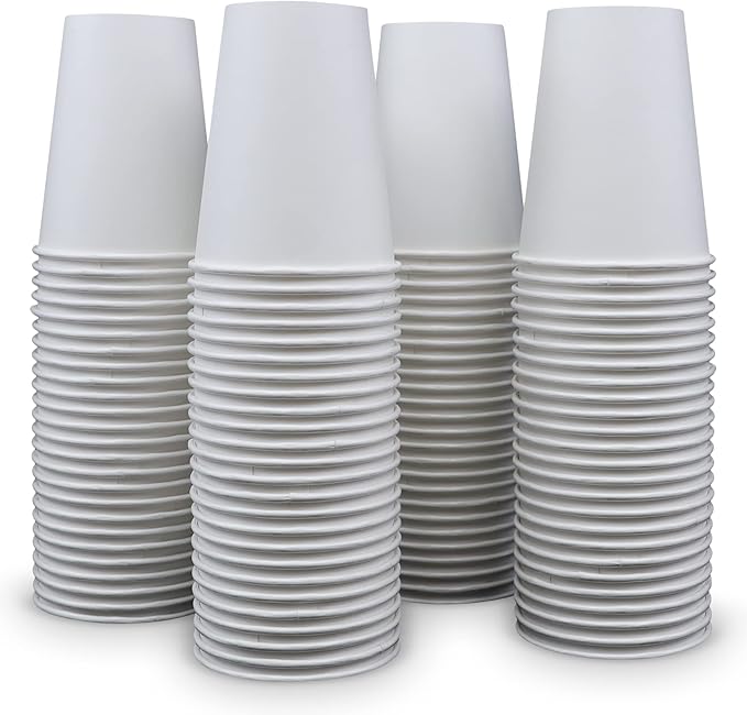 Paper Cold Cups for Juice & Soda 12 oz Made in USA | Food-Grade Bulk 1000 Count Cups for Restaurants | 12 Ounce Recyclable Disposable White Cups for Cold Fountain Drinks & Smoothies