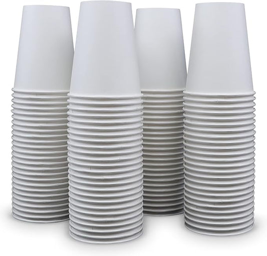 Paper Cold Cups for Juice & Soda 12 oz Made in USA | Food-Grade Bulk 1000 Count Cups for Restaurants | 12 Ounce Recyclable Disposable White Cups for Cold Fountain Drinks & Smoothies