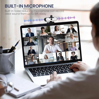 USB HD 1080P Video Webcam and Wide Angle Camera with Built-in Microphone and Rotatable Tripod,for Laptop Computer or Desktop PC,Great for Live Streaming.Calls.Video Conferencing -1 (White)