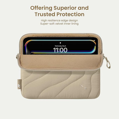 tomtoc 360 Protective Puffy Tablet Sleeve for 11-inch iPad Pro 2025 (M5/M4/(4th/3rd/2nd/1st Gen), 11-inch iPad Air (M3/M2 with Magic Keyboard/Smart Keyboard Folio, Quilted Soft Puffer iPad Case Bag