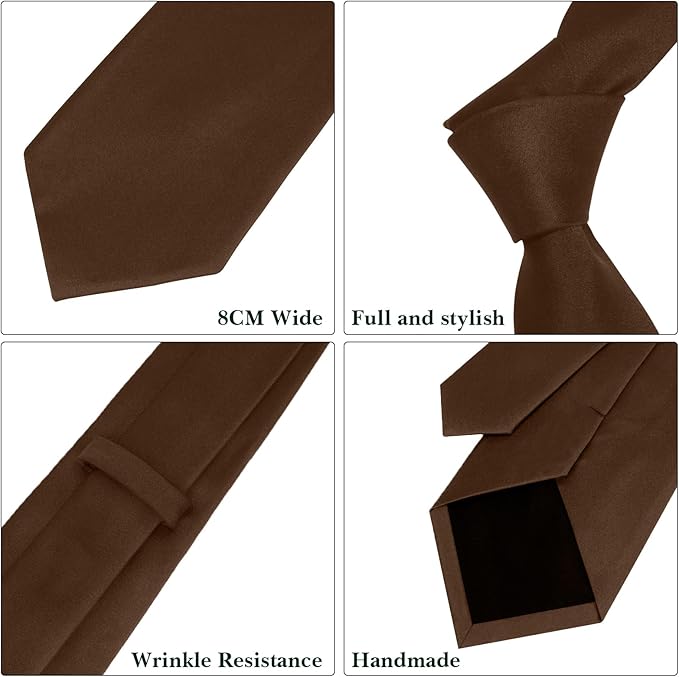 Men's Ties Solid Pure Color 3.15" (8CM) Necktie Plain Formal Business Wedding Black Ties For Men