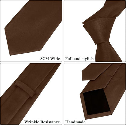 Men's Ties Solid Pure Color 3.15" (8CM) Necktie Plain Formal Business Wedding Black Ties For Men