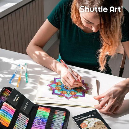 Shuttle Art Gel Pens, 120 Pack Gel Pen Set 60 Colored Gel Pen with 60 Refills for Adults Coloring Books Drawing Doodling Crafts Scrapbooking Journaling