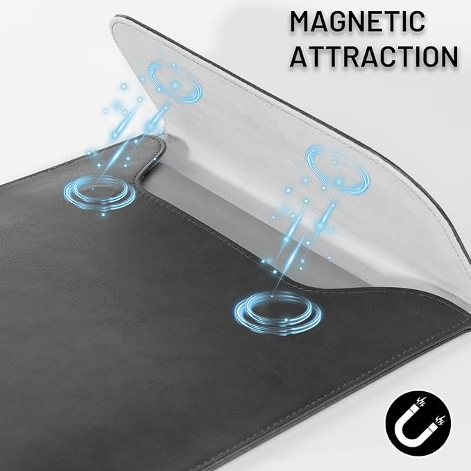 Allinside 11-12 inch Laptop Sleeve Case Compatible with MacBook Air 11 2010-2015/MacBook 12 2015-2017, Waterproof PU Leather Laptop Sleeve Bag Protective Vertical Case Cover, Black