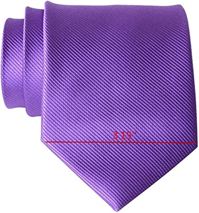QBSM Mens Solid Polyester Textile Neckties Pure Color Neck Ties