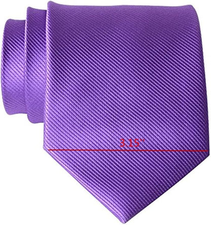 QBSM Mens Solid Polyester Textile Neckties Pure Color Neck Ties