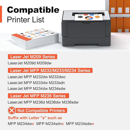 v4ink 134X 134A Black Toner Cartridge (with CHIP) Replacement for HP 134A W1340A 134X W1340X Black High Yield 2,500 Pages for LaserJet M209dw MFP M234dw M234sdw M234sdn Printer Ink, 1 Pack