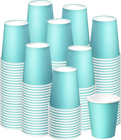 Paper Cups 8 oz 150 Pack, Disposable Paper Coffee Cups for Hot or Cold Beverage Drinking for Party, Picnic, BBQ, Travel, and Event -Blue