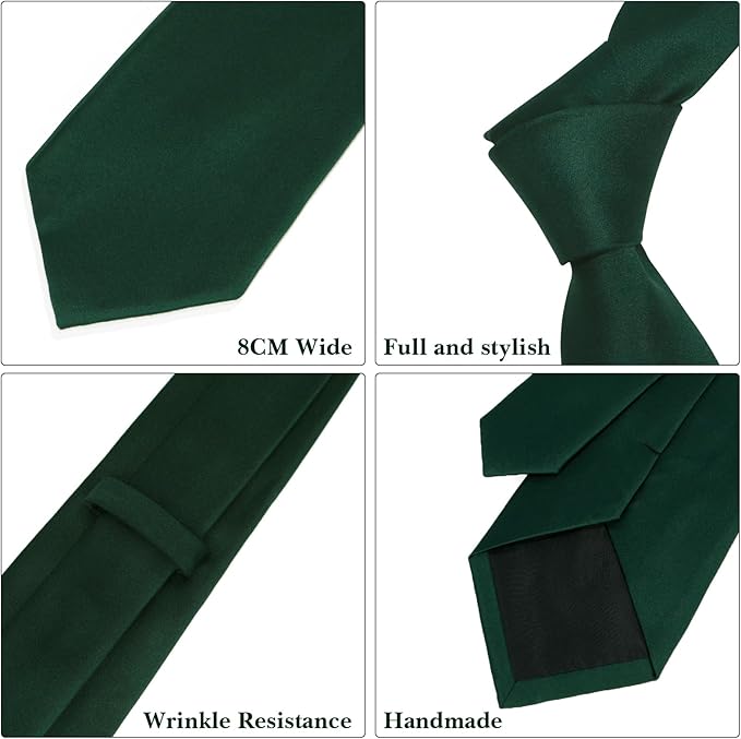 Men's Ties Solid Pure Color 3.15" (8CM) Necktie Plain Formal Business Wedding Black Ties For Men