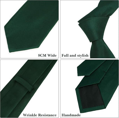 Men's Ties Solid Pure Color 3.15" (8CM) Necktie Plain Formal Business Wedding Black Ties For Men