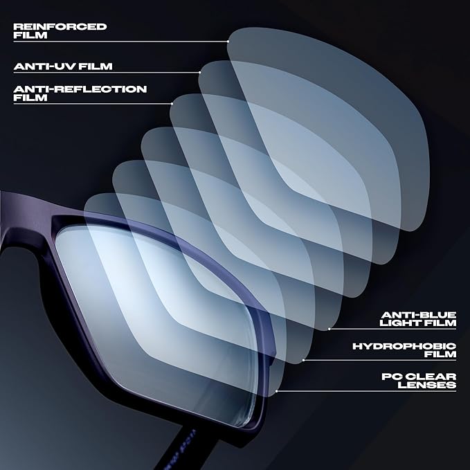 Titan Gaming Glasses, Anti Blue Light Glasses Men, UV400 Protection Blue Light Blocking Glasses for Computer Eye Strain