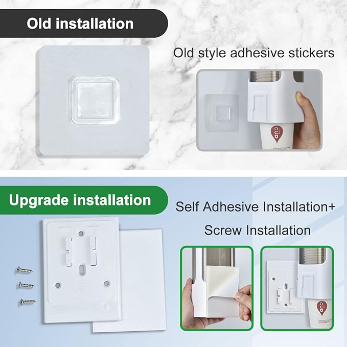 Cup Dispenser, Wall Mounted Water Cooler Cup Dispenser for 3oz-5oz Disposable Cups, Bathroom Cup Holder, Plastic Paper Cup Holder with Adhesive/Screw Mount for Office, Hospital, Bathroom