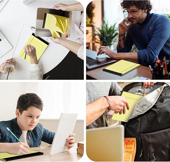 5x8 Note Pads, Small Legal Pads 5x8 Yellow, College Ruled, Small Writing Pads, 4 Pack, 5 x 8 Note Pads, Premium Thick Yellow Paper Note Pads 5x7, 30 Sheets per 5x8 Legal Pad, Lined Writing Note Pad