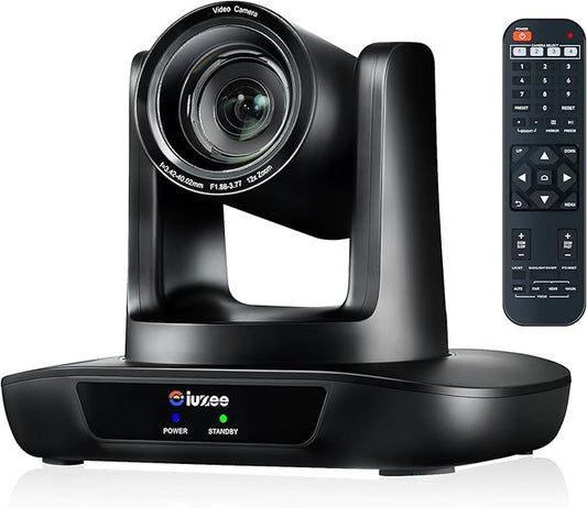 UHD 4K HDMI/USB3.0 PTZ Camera with 12X Optical Zoom, 90° FOV Wide Angle Lens, Video Conference Room Camera,Live Streaming for Church Worship, Work with Zoom Webex OBS YouTube Facebook