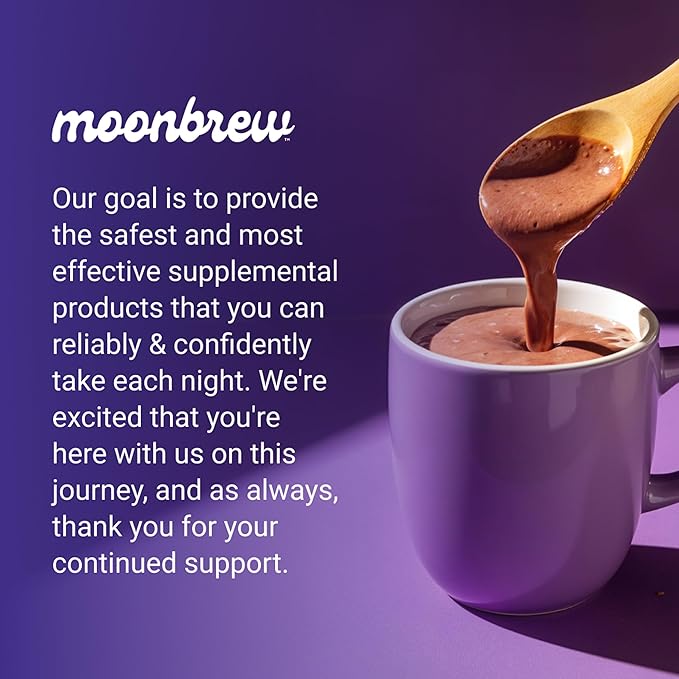 MoonBrew Nighttime Magnesium Hot Cocoa, Natural Sleep Aid Drink Mix for Adults, 3-Pack - Calming Melatonin-Free Sleep Support - Sleepy Hot Chocolate Powder with L-Theanine, Chamomile & Zinc Glycinate