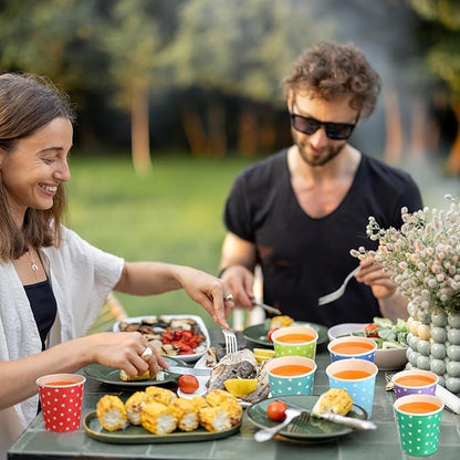 Yeaqee 1000 Pack Multicolor 5 oz Small Paper Cups Bulk 5 oz Colorful Disposable Cups Hot/cold Drinking for Bathroom,travel, Parties and Events, BBQs, Dessert,10 Colors